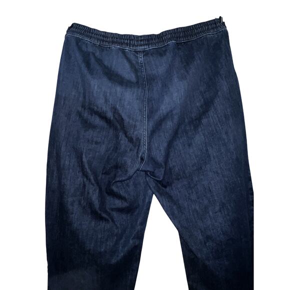 FREE ASSEMBLY Jeans Women's Sz XL Blue Denim Pull On Drawstring Waist Crop Jean - Picture 5 of 7